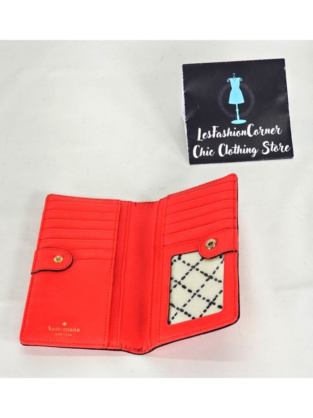 Kate Spade Women's Geranium Saffiano Leather Wallet Newbury Lane Stacy 292 - Picture 8 of 12